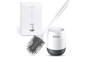 Brosse de Toilette Brosse WC en Silicone,avec Antibactérienne balayette Soies De Silicone Propres, avec Support à SéChage Rapide,Balayette de WC pour Salle de Bain (A)