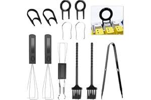 Eiaigky 12 Piece Keycap Remover, Keycap Swapper Switch Puller, Keycap Puller Mechanical and Standard Keyboard Cleaning Set with Precision Tweezers and Brushes, Easy Removal and Keyboard Upkeep