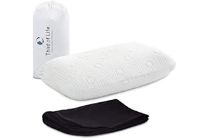 THIRD OF LIFE Coussin de Voyage VOLAR | Petit Oreiller de Voyage à mémoire de Forme | Oreiller Cervical Ergonomique | Housse avec Thermorégulation | Parfait pour Voyager en Voiture, Train et Avion | 40x25cm