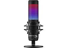 HyperX QuadCast S – RGB USB Condenser Microphone for PC, PS4 and Mac, Anti-Vibration Shock Mount, Four Polar Patterns, Pop Fi