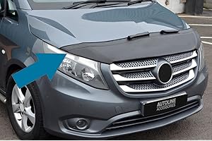 AUTOLINE ACCESSORIES Black Bonnet Bra/Protector To Fit Vito W447 (2015-)