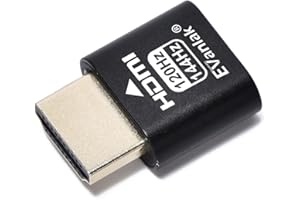 EVanlak HDMI Headless (High Rate240) wtyczka HDMI Dummy, Headless Ghost, emulator wyświetlacza czarny 1 szt