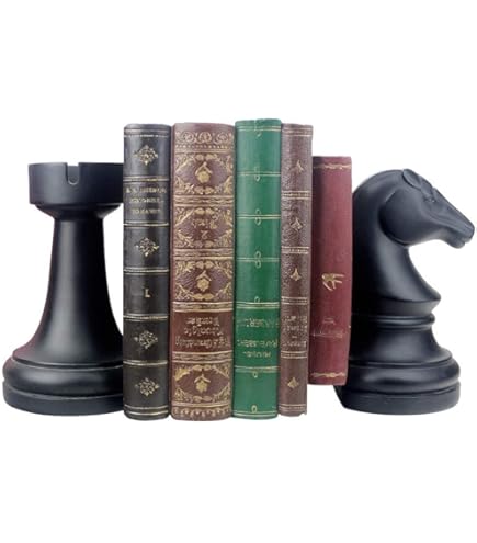 Paire de serre-livres Telamone avec sculpture en pierre et base en bois - Idée cadeau de design moderne pour la décoration