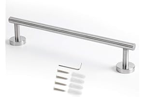 HXcomet 16inch Towel Rail Wall Mounted, Towel Stands, Towel Holder Screw Mounting Small Towel Rail for Bathroom and Kitchen SUS 304 Stainless Steel Brushed Finish,Silver/40CM