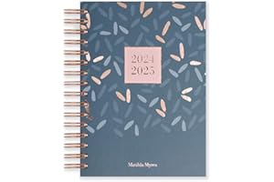 Matilda Myres 2024-2025 Diary - A5 Day a Page Diary - Rose Gold Wiro Binding - Mid Year Diary - July '24 to July '25 - Grey