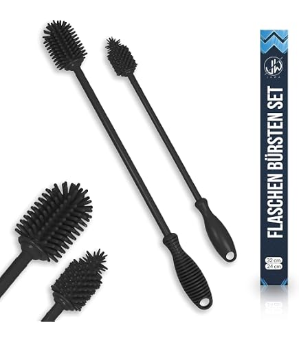 FENQURO Lot De 3 Goupillons Biberon En Silicone Souple – Brosse Longue Poignée Pour Bouteilles, Tasses, Bocaux Et Biberons