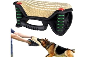 BUNDLEMALL Dog Bite Sleeve Dog Bite Training Guard Protection Cover with 3 Handle Jute Material Training Equipment Tugs Training Playing (Black)