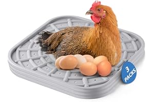 Kalolary 3 PCS Silicone Chicken Nesting Box Pads, 12"x 12" Nesting Pads for Chicken Coop Washable Nesting Box Liners for Chicken Laying Boxes Soft, Easy Clean, Gray