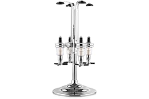 oneConcept Hazzlehov Rondel - Distributeur de boisson sur pied style bar professionnel pour 4 bouteilles de 0,7 à 1L (dosage shot 4cl)