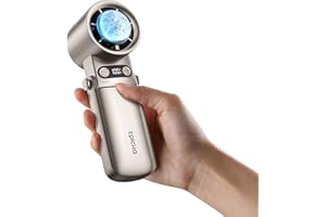 EPICKA Mini ventilateur portable turbo réglable en continu (1-100), avec batterie 6800 mAh, plaque de refroidissement et affichage numérique, essentiel d'été pour homme et femme