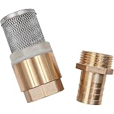 ANCLLO Suction Filter Set, 1 Inch Brass Foot Valve with Check Valve, Suction Basket Nozzle, 1 Inch Screw Thread + 25 mm Hose