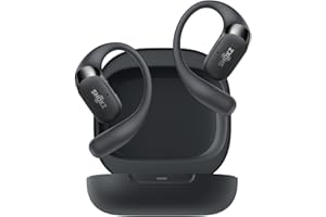 SHOKZ OpenFit 2 Open-Ear Headphones, True Wireless Bluetooth Earphones with Microphone, Earhook Earbuds with 48 Hours of Playtime, USB-C Fast Charging, IP55 Water-Resistant, with Carrying bag, Black