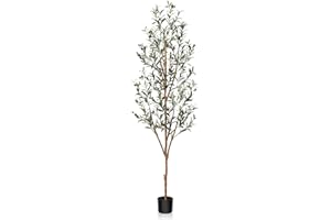 Kazeila Piante Finte da Interno 180cm Olivo Piante Finte Grandi Finta Pianta per Decorazioni Casa Pianta da Finta Pianta Verde in Vaso(1pack)