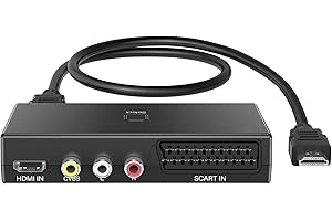 uhddadi Convertisseur Périte vers HDMI, Convertisseurs vidéo 3 en 1, Compatibilité DVD Lecteurs, VHS, VCR, Xbox, Roku, Blue-Ray，Câble HDMI Inclus