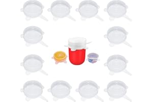 MARVOREM Coperchi in silicone estensibile cucina riutilizzabili ecologici Coperchi di latta per alimenti per animali domestici Coperchi per barattoli di vetro Coperchi in vetro (12 Pezzi)