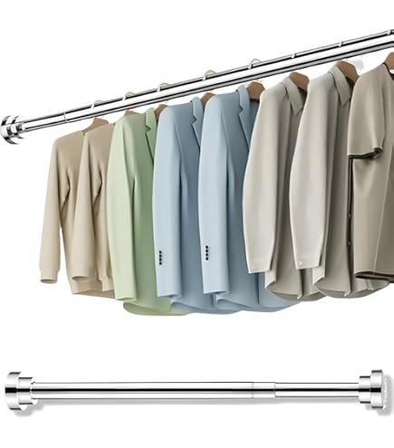 Asta Appendiabiti Regolabile 70-105 Cm | Nero Smerigliato | Per Armadi E Camera | Supporto Fino A 25 Kg - Foto 4