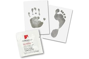 3D HAND DESIGN 1 Set speciali di impronte magiche per le impronte di mani e piedi di neonati, bambini e ragazzi fino agli adulti (1 x salvietta / 7 x carta speciale)