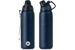 Fjbottle Stainless Steel Water Bottle 600ml/800ml/1L/1.5L with Magnetic Lid, BPA Free Insulated Water Bottle, Sports Metal Water Bottle Hot&Cold Drinks Vacuum Flask Leak-Proof for Gym, Work, Travel