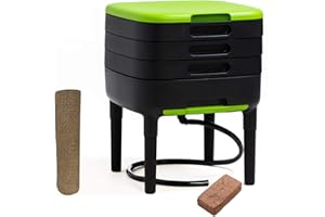 WormBox TinyWorm Design & Compact I 3-Etagen-Wurmkomposter I Komplett-Set I Schublade I Kunststofffüße