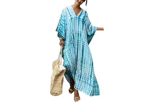 Orshoy Women Kaftan Dress Free Size Caftans Long Tunic Kimono Maxi Everyday Beach Cover Ups Loungewear