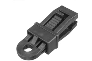 GDWD Lot de 24 clips pour bâche - Grands clips avec poignée de verrouillage solide - Pour tentes, couvertures, auvents, bannières, bateau, jardinage, auvents - Noir