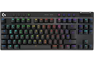 ‎LOGITECH G Logitech G PRO X TKL Lightspeed kabellose Gaming-Tastatur, ultramobiles Design ohne Ziffernblock, LIGHTSYNC RGB, PBT-Tastenkappen, Tactile Switches (GX Brown), QWERTZ Deutsches, PC - Schwarz