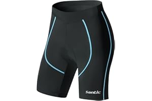 Santic Fahrradhose Damen Gepolstert Kurz Radlerhose Damen Radhose Damen mit Sitzpolster Radsportshorts