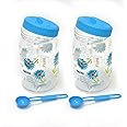 Nayasa Barni Set of 2 Containers with Spoon (1500ml Each) | BPA-Free, Airtight, Food Storage Jars (Blue, 1500ML)…