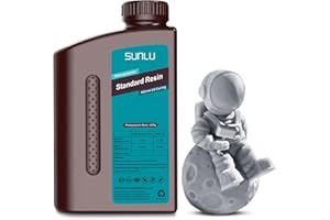 SUNLU Standard Resin, 405nm UV Luz Curado Resina, SLA Resina Impresora 3D Resina Fotopolímero, LCD 3D Printing Resin, Baja Contracción y Curado Rápido, 1000G Resin Sólido Gris