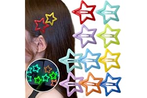 RUIYDZ Bunte Leuchtende Stern Haarspangen Damen Haarspangen Mädchen Leuchtfarbe Sternen Haarspange Pentagramm Haarclips Haarklammer Haarschmuck Glow in the Dark Star Hair Clips Hair Accessoires,10 Stück