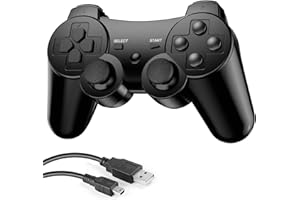 Zexrow PS3 Controller, Wireless Controller Compatible für Playstation 3 Bluetooth Game Controller für PS3 Double Shock 6-Achsen Rechargable Remote Controller