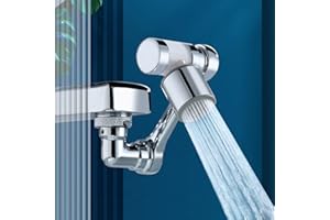 Da by Aireador de grifo, aireador extensor giratorio de 1080°, extensor de grifo duradero a prueba de salpicaduras, aireador de grifo de ahorro de agua de dos maneras