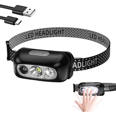 WHTOHY Torcia Frontale Led Ricaricabile, Lampada Frontale Super Luminosa 50000 L