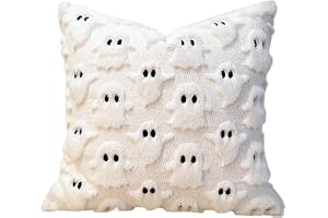 Lonnalee Halloween örngott 45 x 45 cm, halloween spöke dekoration örngott, örngott av plysch för soffa sovrum, estetisk rumsd