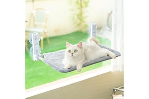 CATISM Cat Window Hammock Foldable - 52×30cm Reinforced Cat Bed with Suction Cup, Sturdy Window Perch for Glass Windows and Interior Walls (Gray)