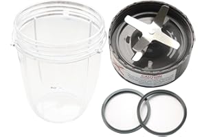 iParto Accesorios de repuesto para licuadora compatibles con cuchilla extractora Nutribullet de 600 W y 900 W con taza pequeña de 18 onzas y 2 juntas de repuesto