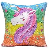 Licorne Sequin Couverture Oreiller Magique Réversible Paillettes Oreillers Coussins Paillettes Couverture Glitter Case Sirène Housse de Coussin Coque à Paillettes Style 1