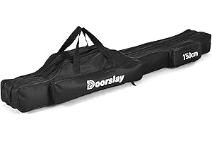 Doorslay 3 Couches Sac de Canne à pêche Portable Canne Pliante étui de Transport Moulinet de pêche Sac de Rangement étui
