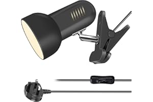 Milpoel Clip on Reading Light, Desk Lamp, E27 Bulb Holder, Clamp Lamp for Reading in Bed or Deep Focus, Sleek Lightweight Design Perfect Bed Light for Reading
