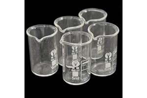 Kesheng Scientific Messbecher aus Glas, 5 ml, Laborbedarf, 5 Stück