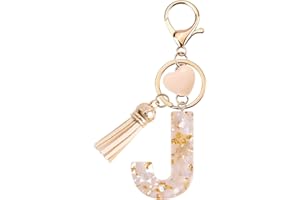 Vorysum Schlüsselanhänger Buchstabe Anhänger Marmor Harz Mit Anfangsbuchstaben Mädchen Schlüsselringe Herzförmig Personalisiert Frauen Keychain A-Z