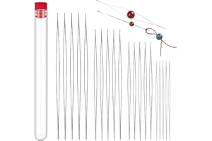 ORFION 30 Pezzi Aghi Perline Grandi Occhi，Bead Needle Aghi per Perline Pieghevoli 6 Misure per Artigianato e Creazione di Gioielli