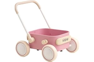 KIDPOP PULA Push & Pull Walker Wagon，Baby Walker with Wheels,Toddler balance Wagon for First Learner Baby Boys/Girls Toys,7 months–3 years Year Old Birthday Gifts (Pink)