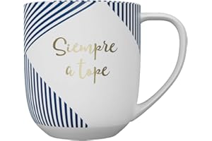 DRAEGER PARIS 1886 - Taza de Cerámica con Mensaje Personalizado - Diseño Elegante en Azul/Rosa con Detalles en Oro - 320 ml - Apta para Lavavajillas - Presentación en Caja Decorativa