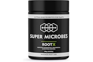 SUPER MICROBES RootX - Polvere di ormone radicante premium per una crescita 3x - 5x | Appositamente formulato per piante da fiore e in erba | Contiene funghi micorrizici, tricoderma e altri batteri benefici (150 GR)