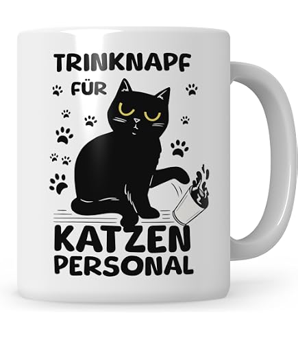 Trendation Katzen-Tasse – Mit Spruch „Ich Spreche Fließend Miauisch“, Schwarz, Spülmaschinenfest, Geschenk Für Katzenliebhaber