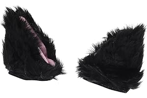 X AUTOHAUX 1 Pair Motorcycle Plush Cat Ears Shape for Helmet Decor Black Pink