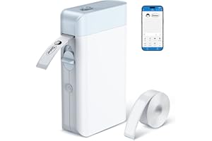 SIRRBTER Label Maker Machine, Handheld Sticker Label Printer with 1 Roll Label Paper, Bluetooth USB Rechargeable WP9510 Thermal Printer with Multiple Templates Icon Fonts for Home School Office(White)