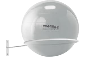 SPORTTEC Portapalle per 1 Palla da Palestra Supporto da Parete Aiuto da Parete Bianco