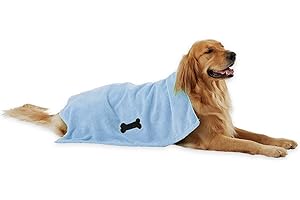 Bone Dry Serviette de toilettage pour Animaux de Compagnie en Microfibre absorbante Bleu Taille XL 104 x 59 cm